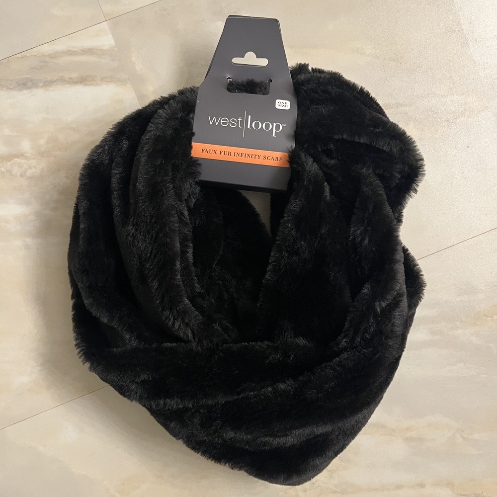 West Loop Scarf Womens Faux Fur Black Infinity Winter Soft Neck Warmer